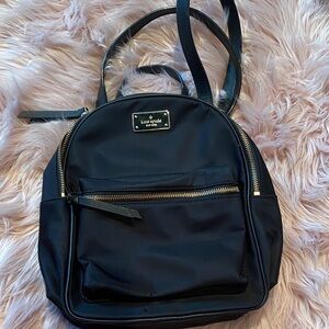 Kate Spade Black Backpack with Gold Accents
